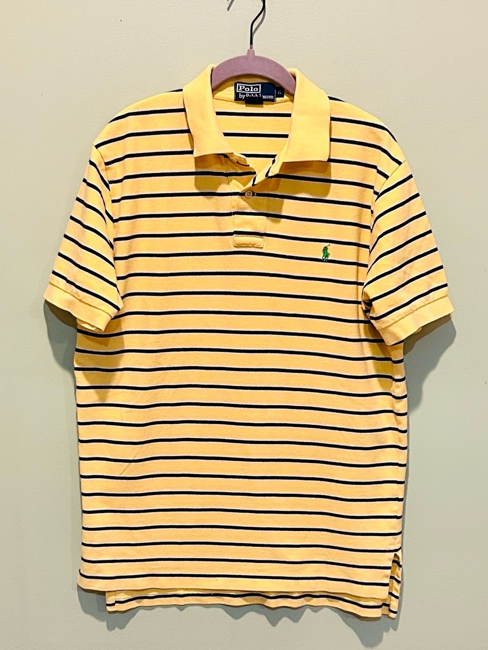 Polo by Ralph Lauren Yellow And Navy Striped Polo Shirt